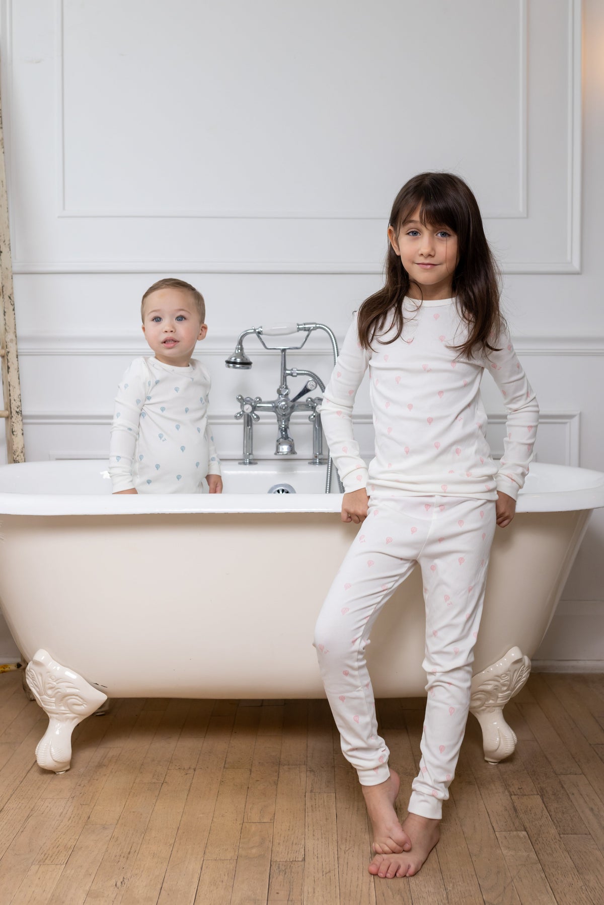 Hot Air Balloon Printed PJ- White/Pink