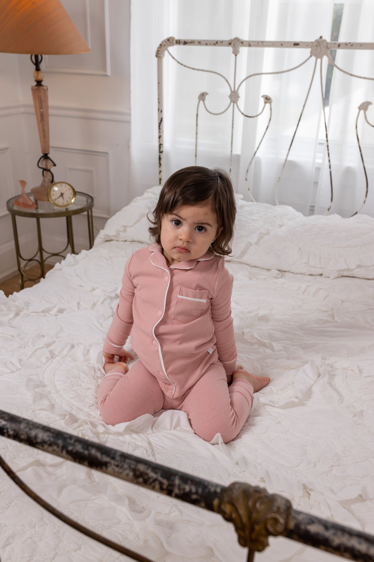 Ribbed Grandpa PJ- Pink