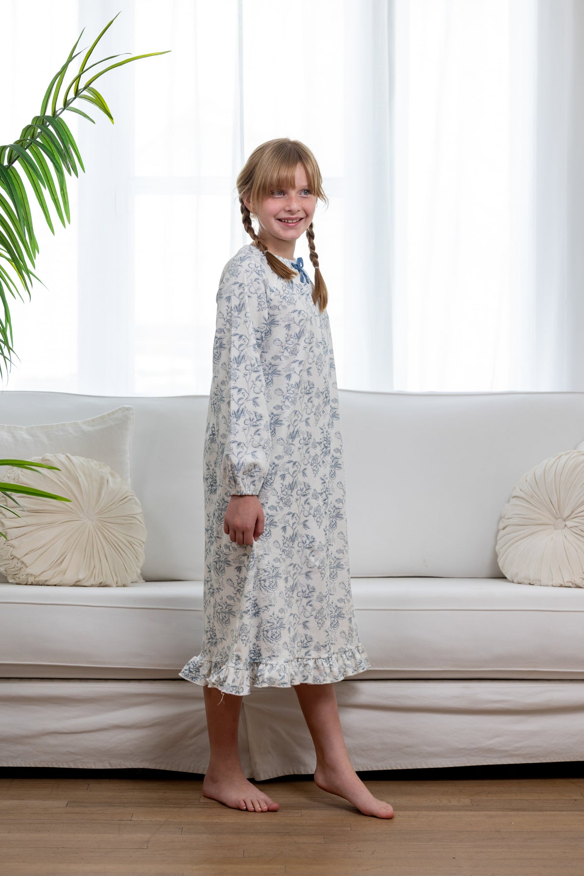Toile Nightgown- Blue