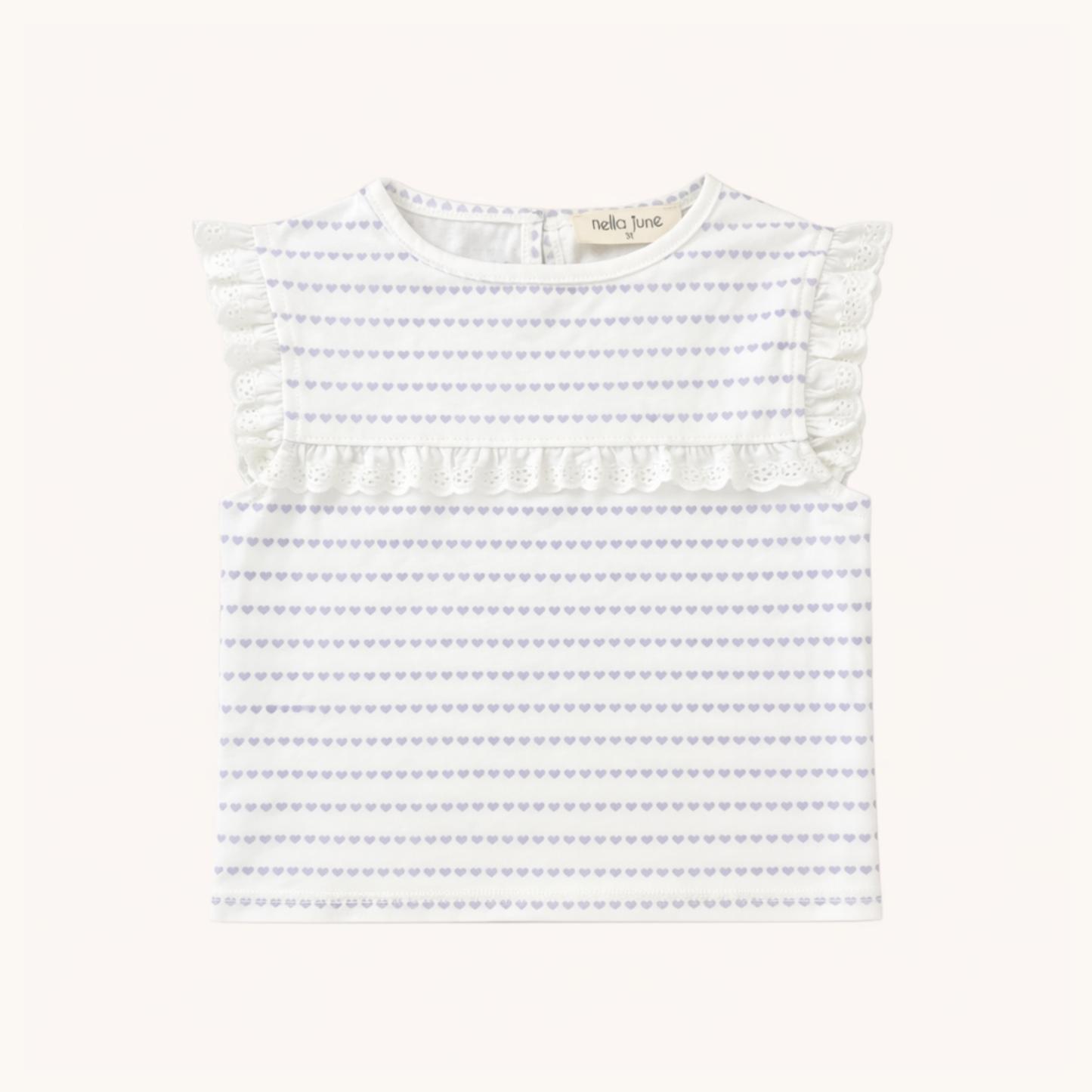 Eyelet Lace Tank in Purple Heart Stripe