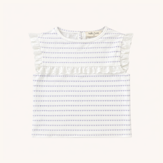 Eyelet Lace Tank in Purple Heart Stripe