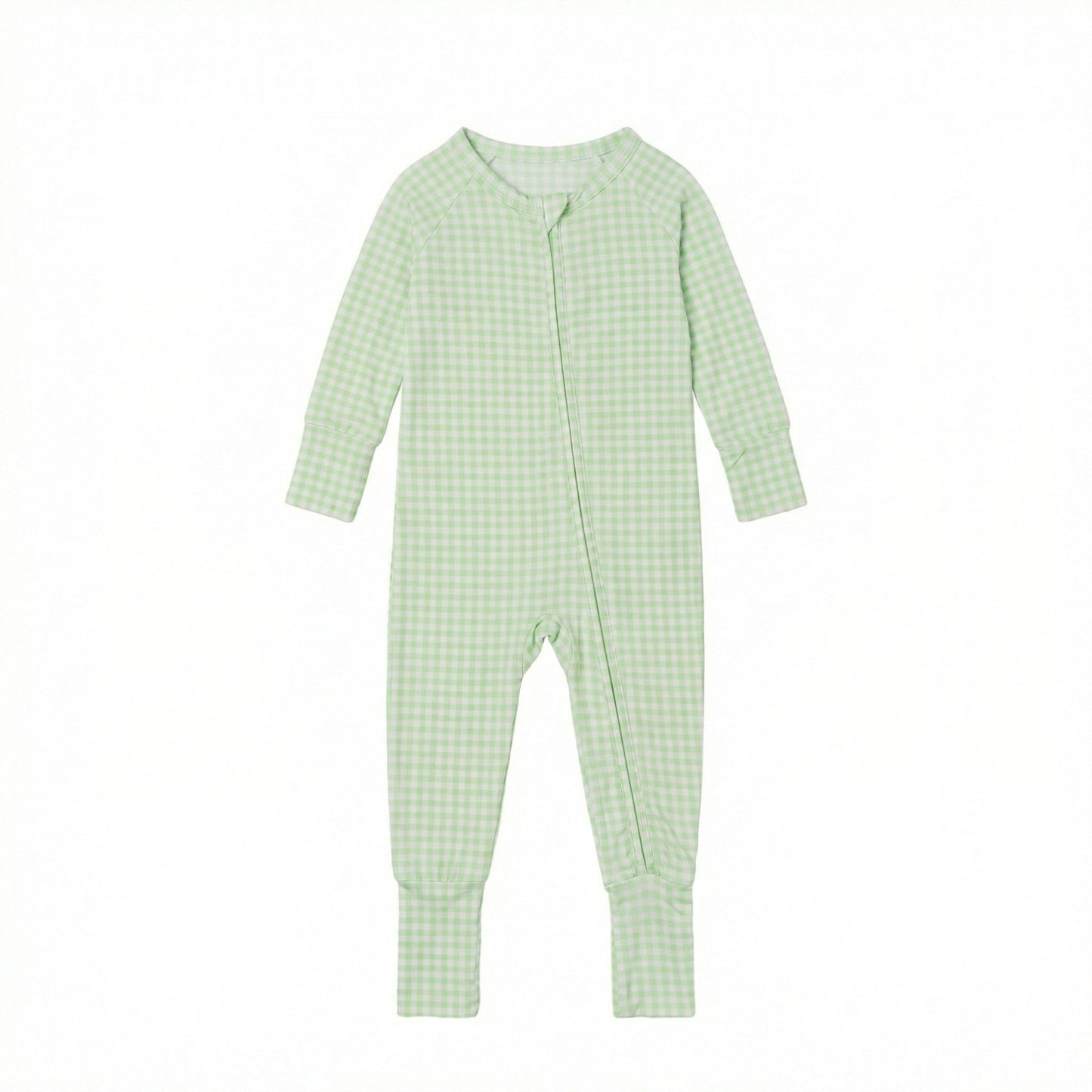 Pistachio Gingham Bamboo Sleeper