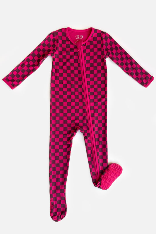Soft & Stretchy Zipper Footie - Clover x Bohemian Mama