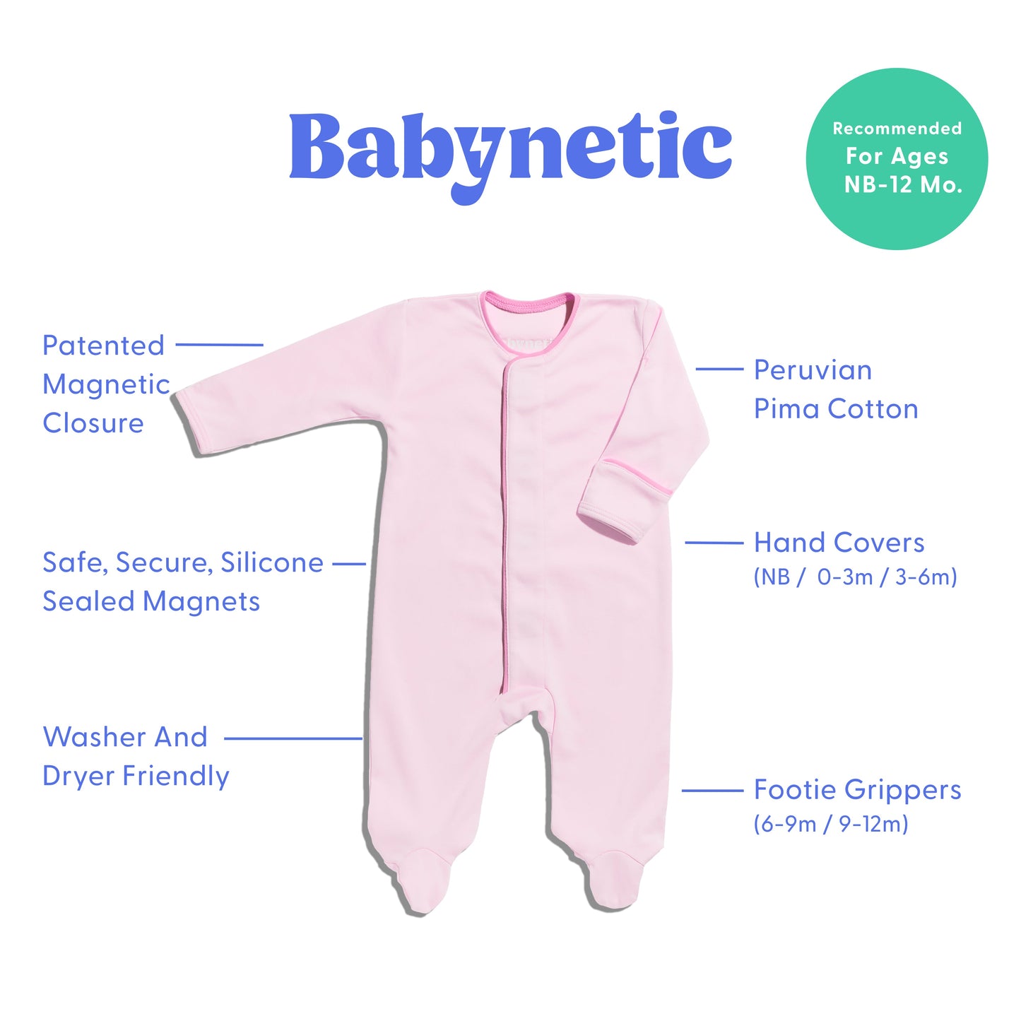 Magnetic Footie - Petal Pink