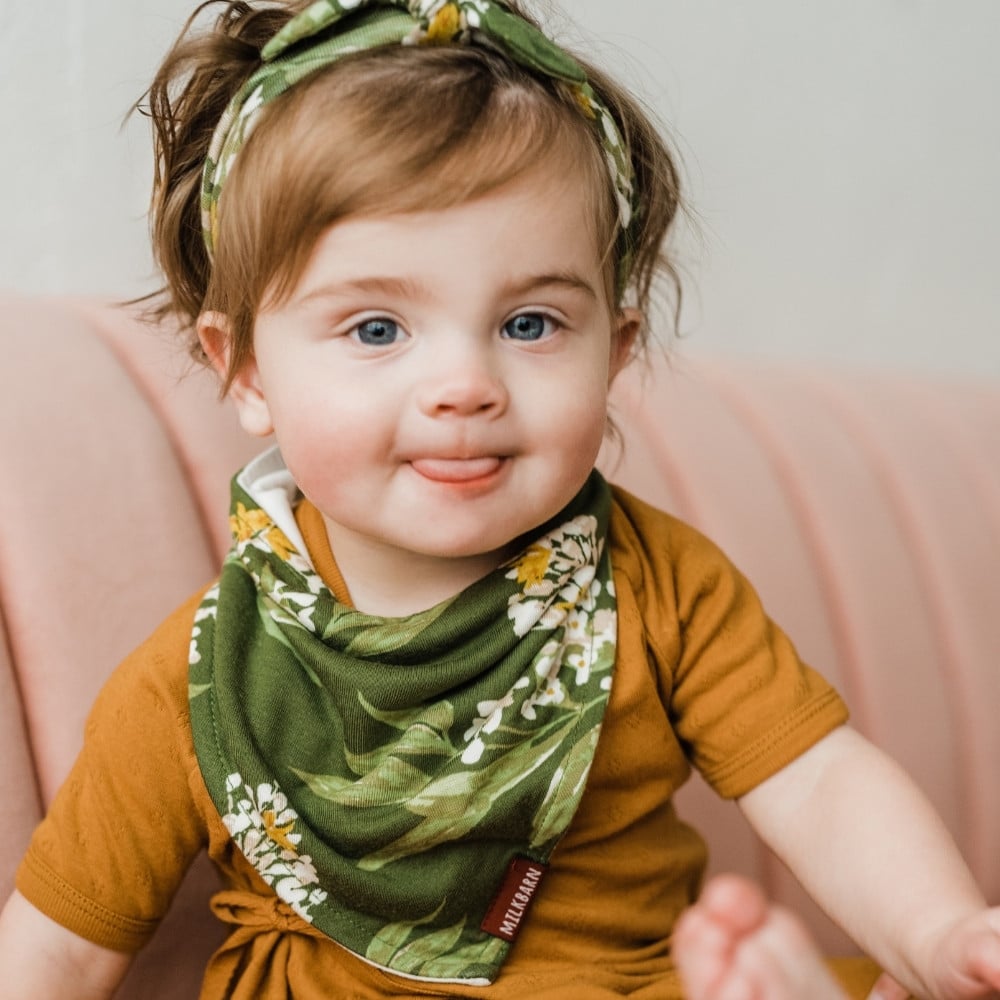 Grey Melange Luxe Solid Kerchief Bib