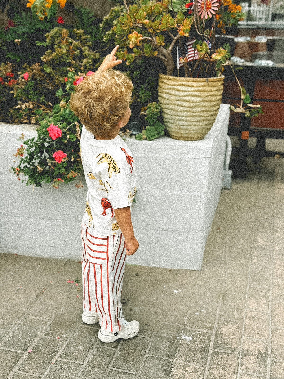 Oversized Poppy Pants | Cherry Red Stripes