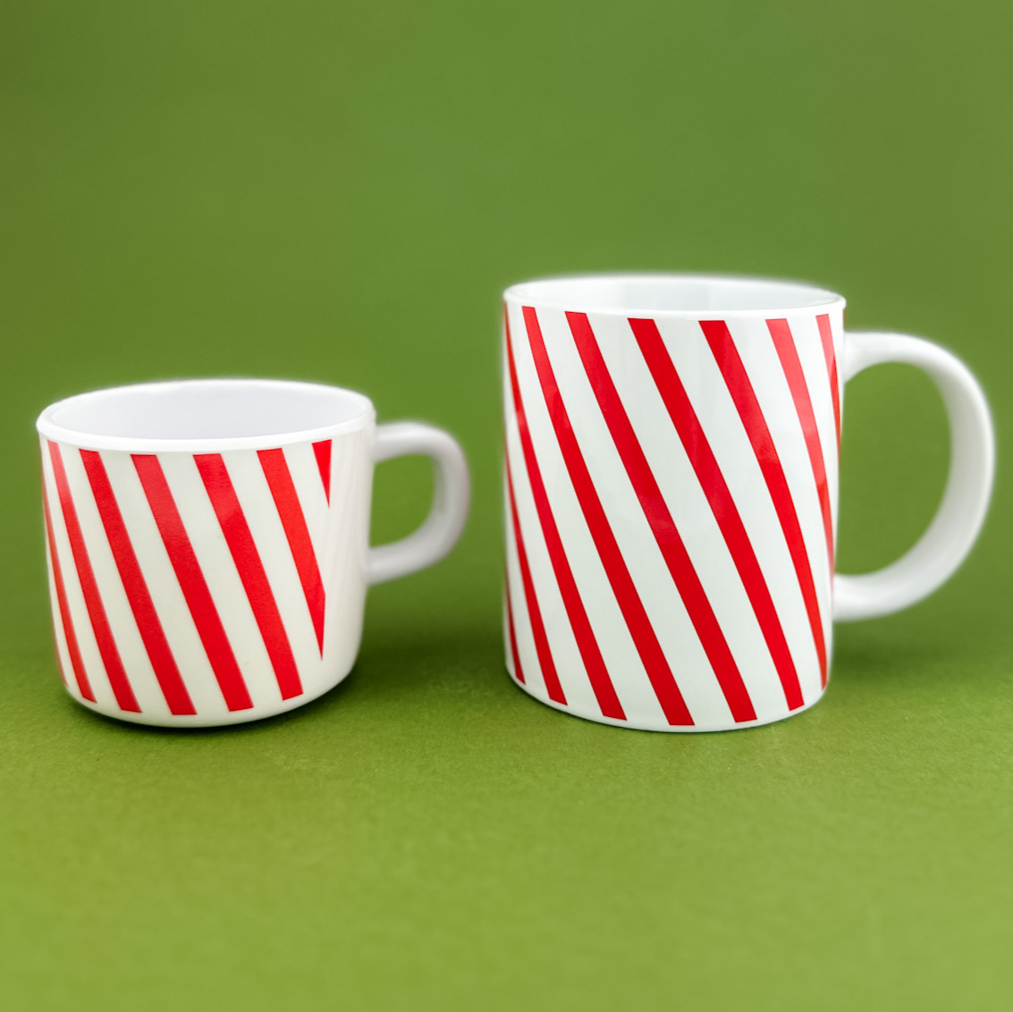 Two of a Kind Peppermint Stripe Mug Set