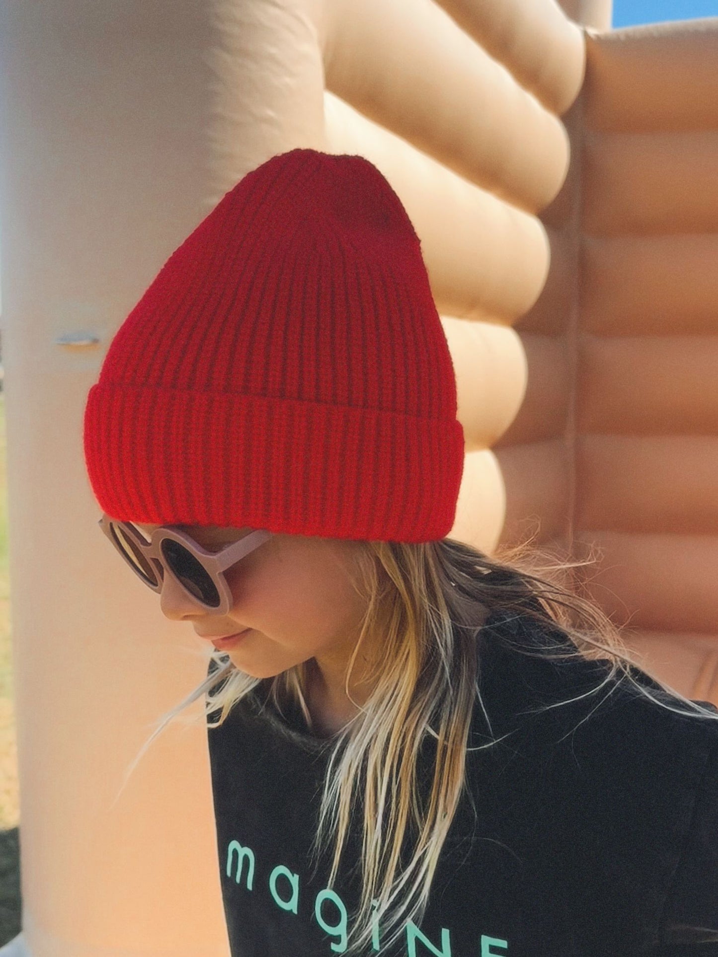 Knitted Beanie | Red