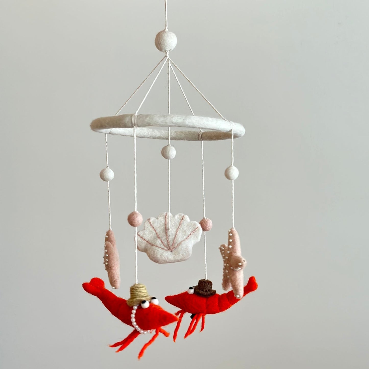 Felt Baby Mobile - Shrimps in Love Baby Mobile