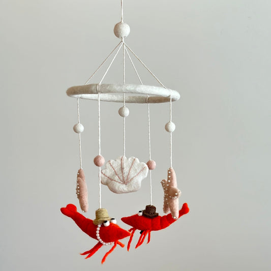 Felt Baby Mobile - Shrimps in Love Baby Mobile