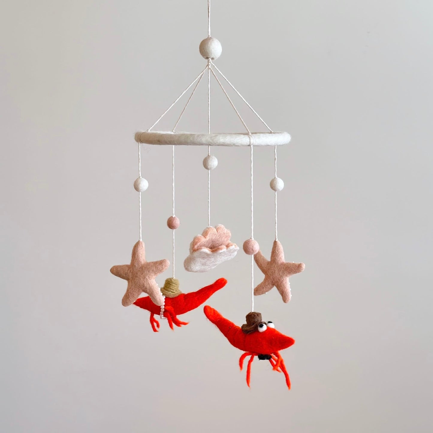 Felt Baby Mobile - Shrimps in Love Baby Mobile