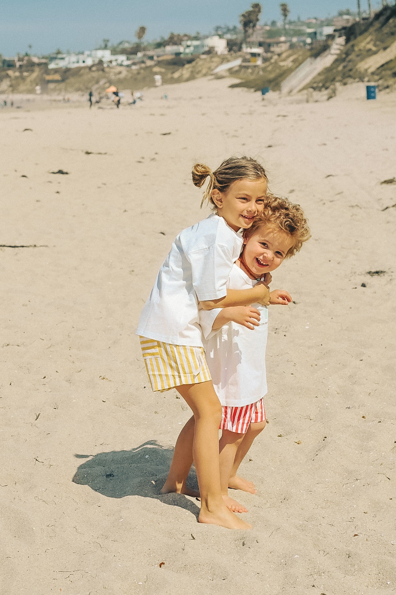 Linen Striped Shorts | Cherry Red Stripes