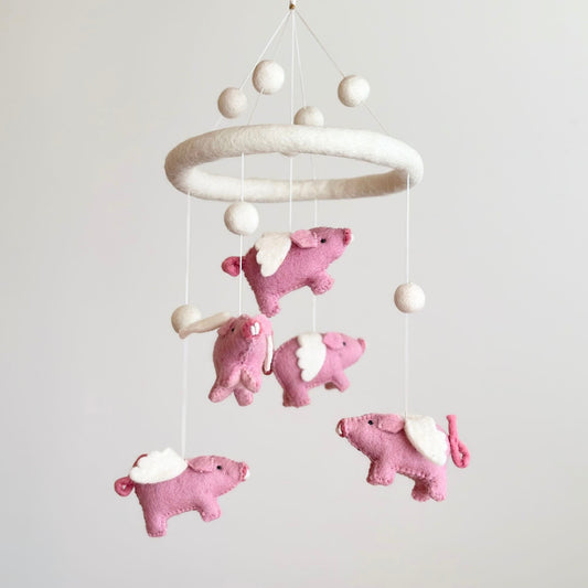 Felt Baby Mobile - Flying Pig