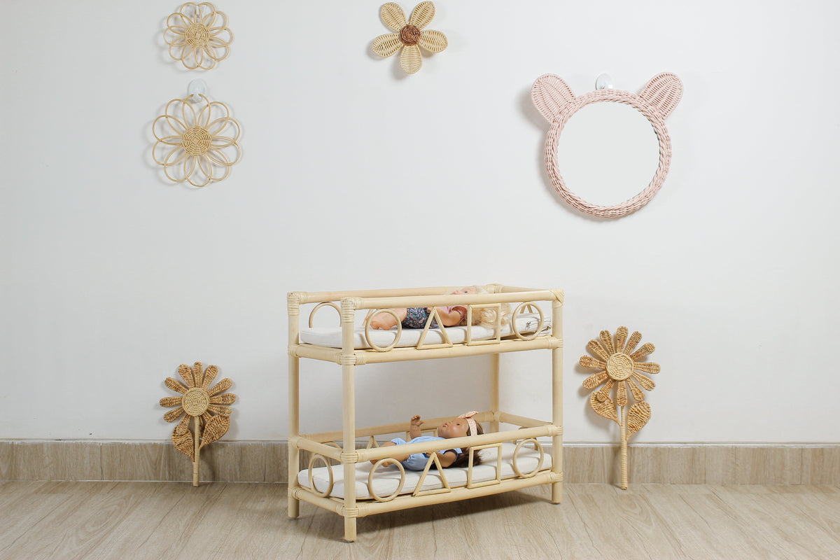 The Blooming Rattan Flower Stem – Handcrafted Boho Wall & Room Decor