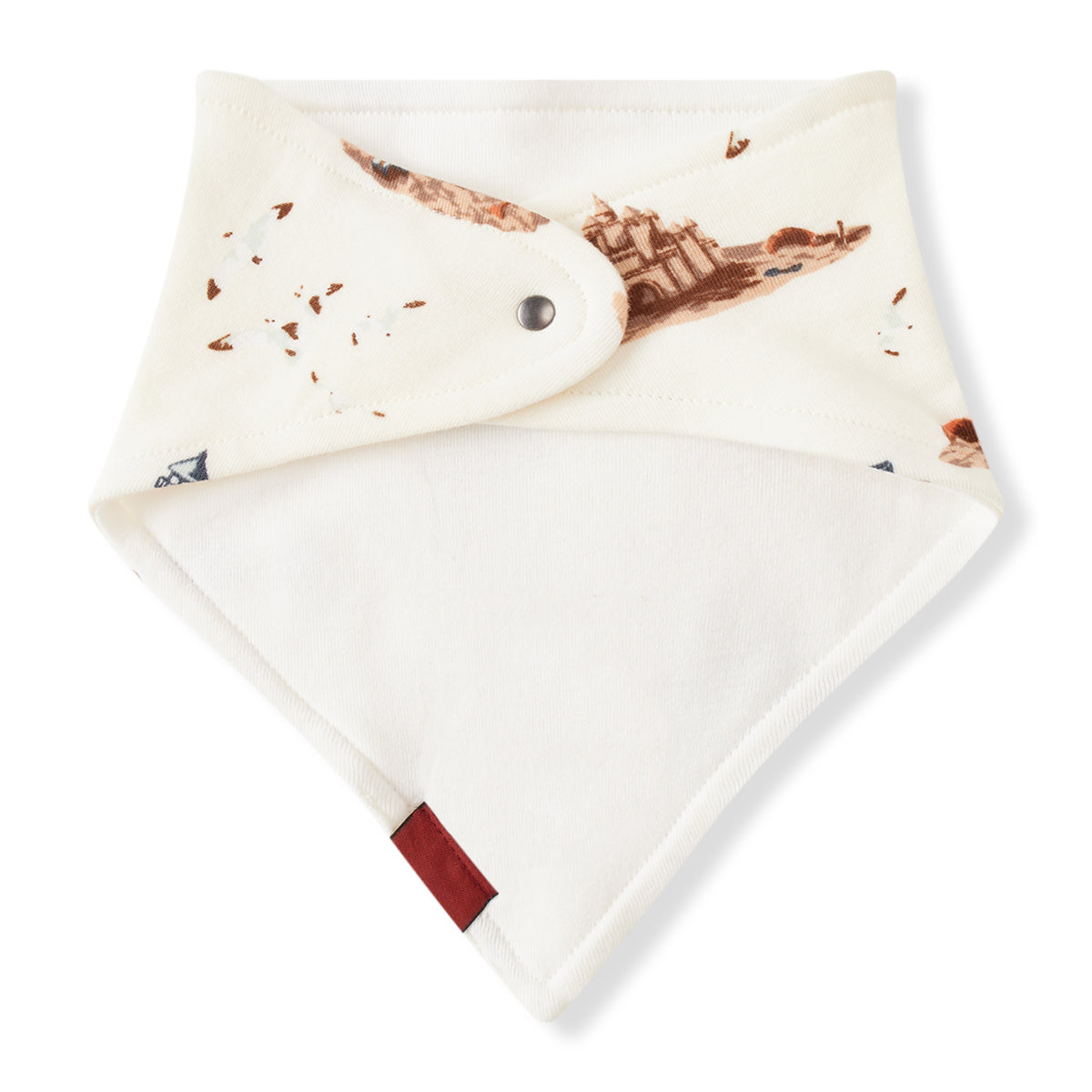 Sandcastle Organic Cotton Three-Layer Kerchief Bib