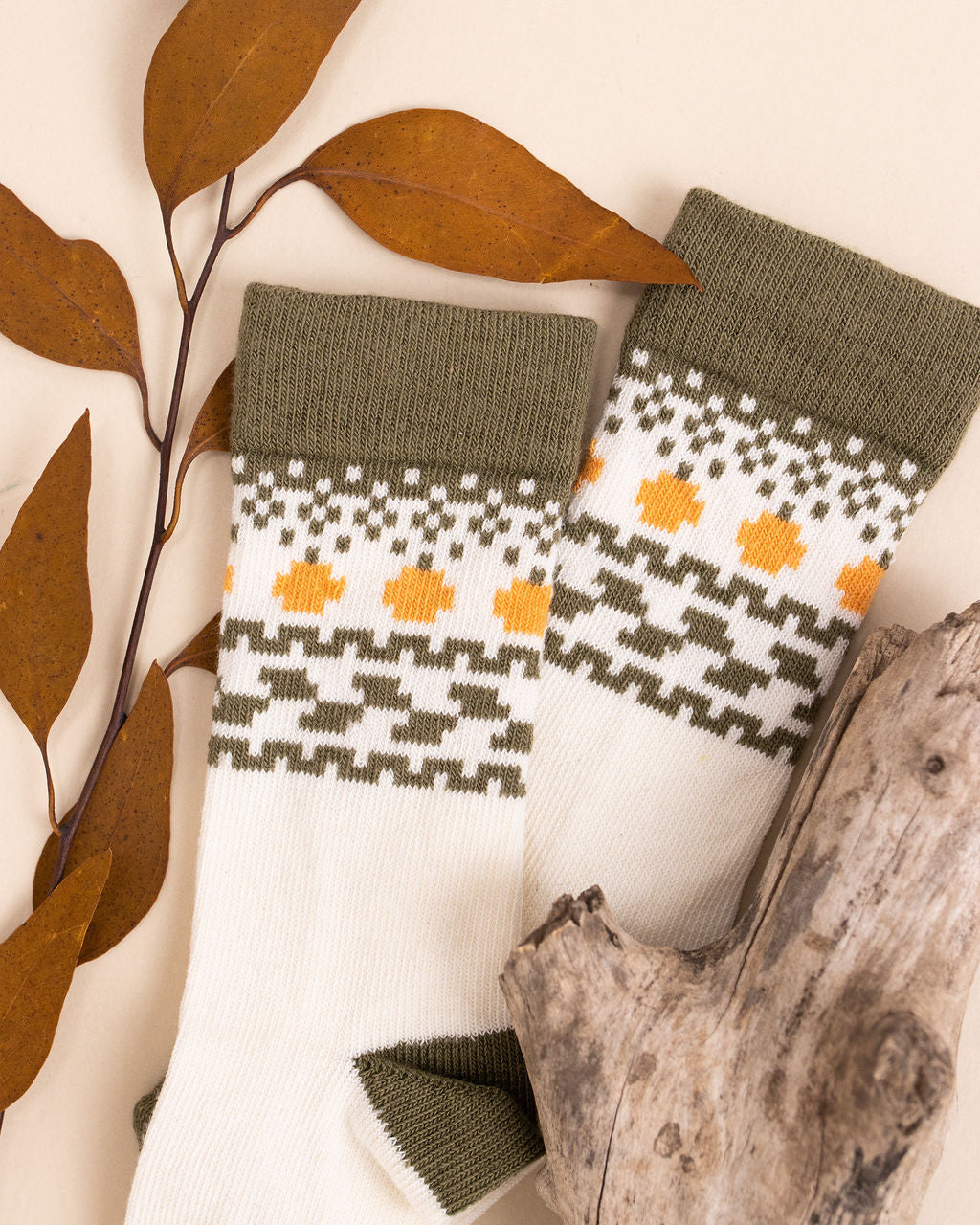 Vintage Pumpkin Knee High Sock (*FINAL SALE*)