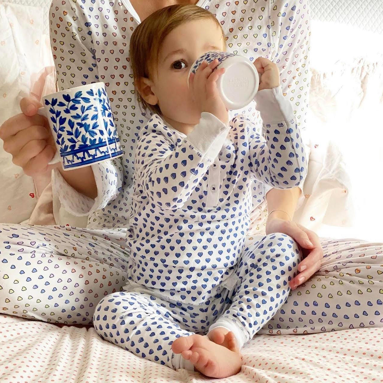 Blue and White Mama & Me Cup Set