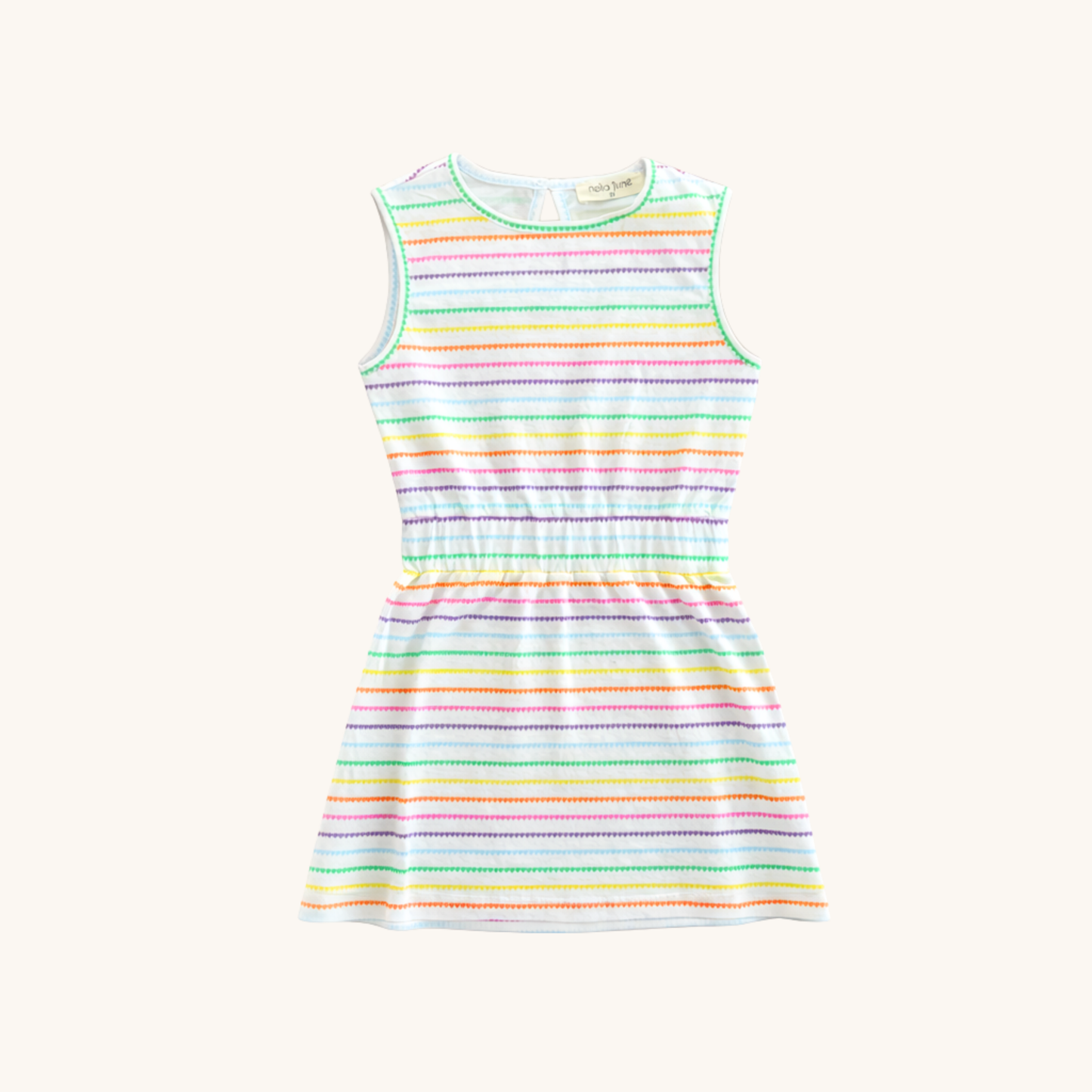 Tennis Dress in Rainbow Heart Stripe
