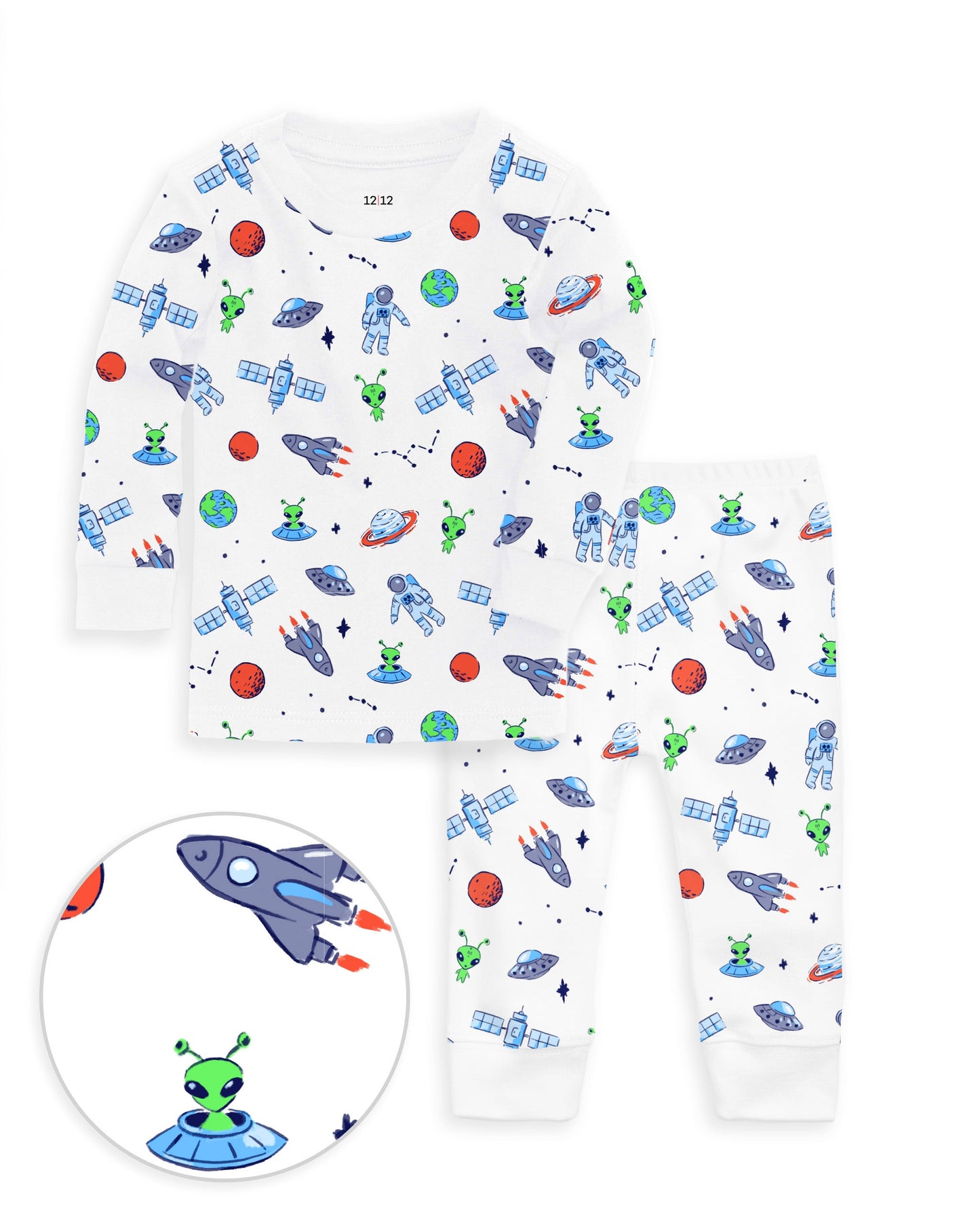 The Organic Long Sleeve Pajama Set [Aliens and Astronauts]