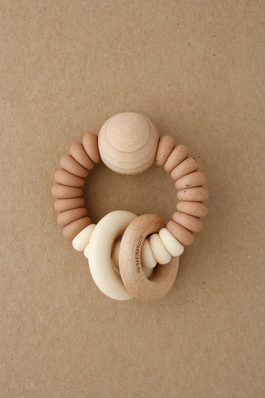 Rattle Teether  - Wess | Speckled Coral