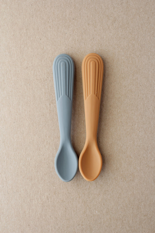 Rainbow Silicone Spoon - Dim Grey | Biscuit
