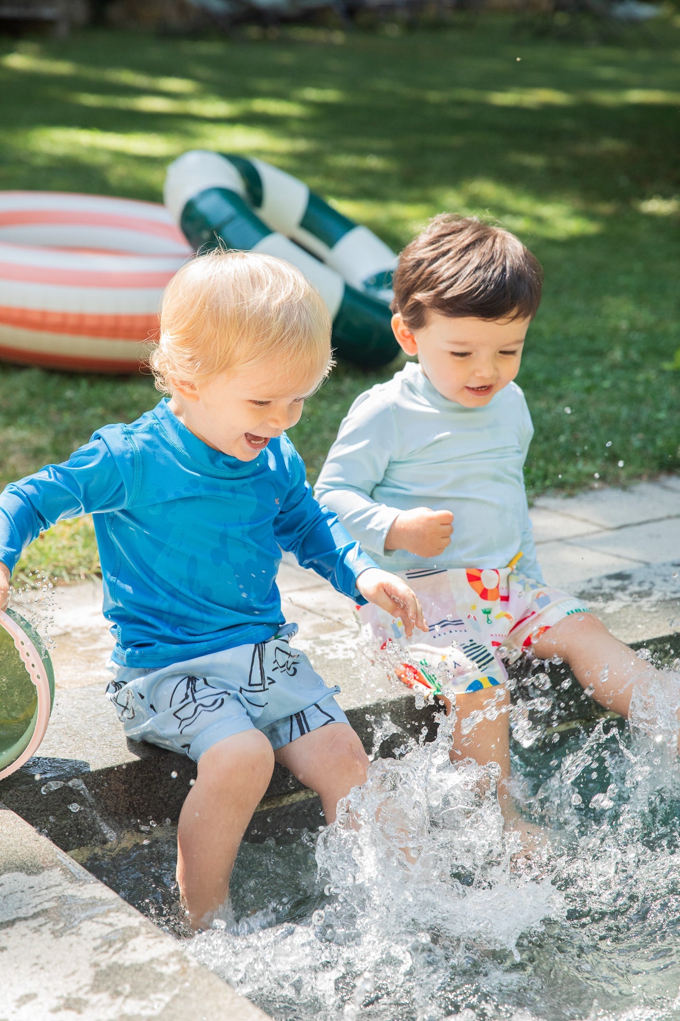 UPF 50+ Recycled Fishing Net Sailboats Baby Swim Trunk