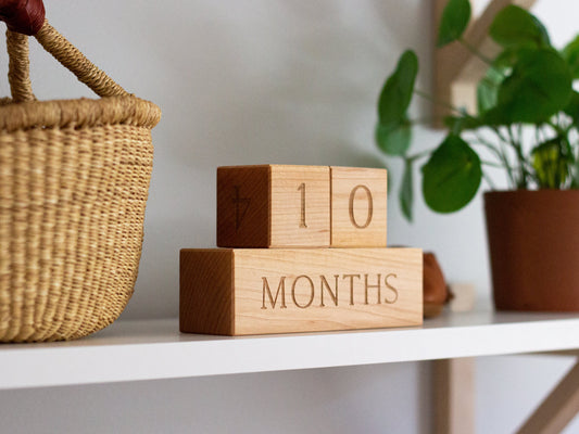 Modern Wooden Milestone Blocks