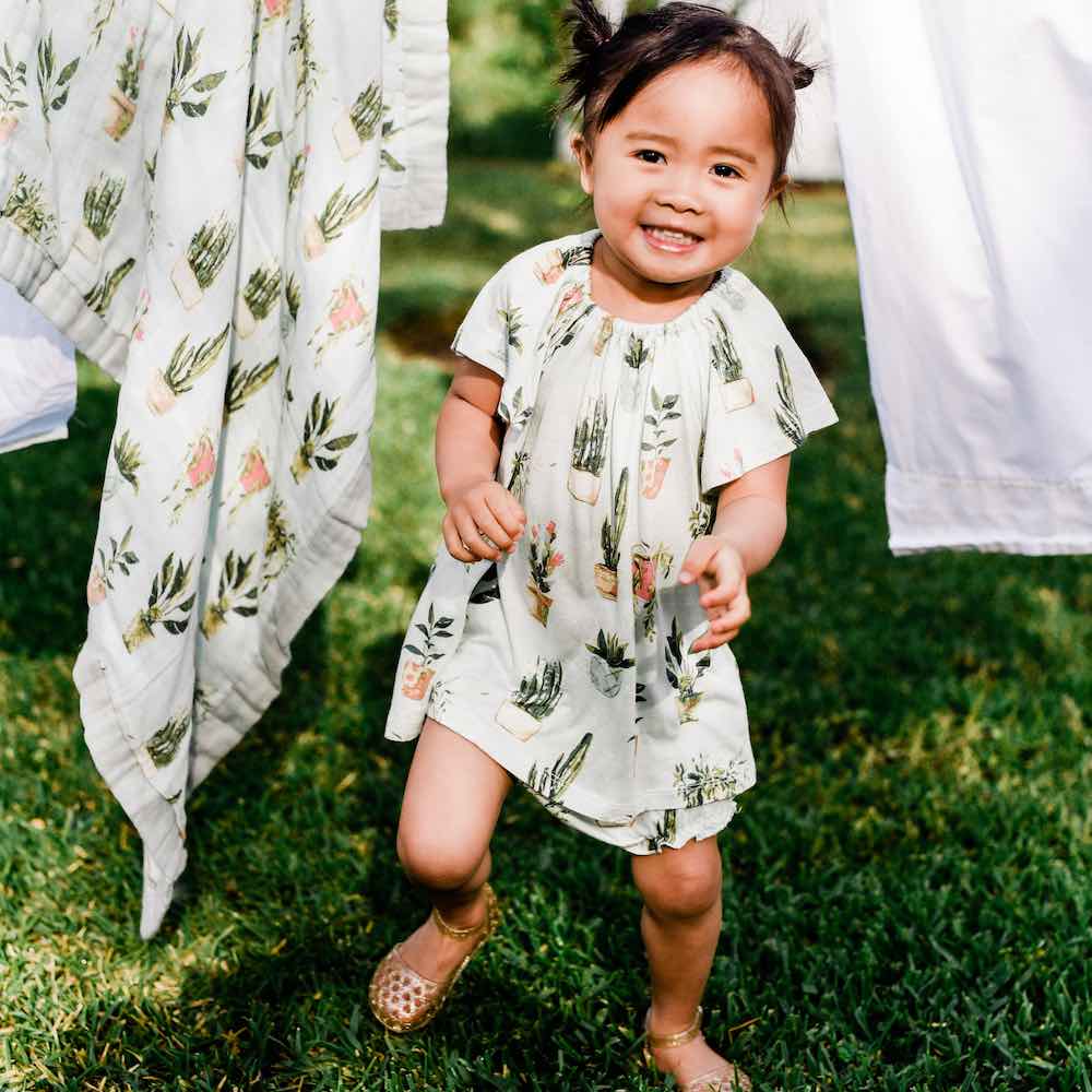 Sandcastle Organic Cotton Dress & Bloomer Set