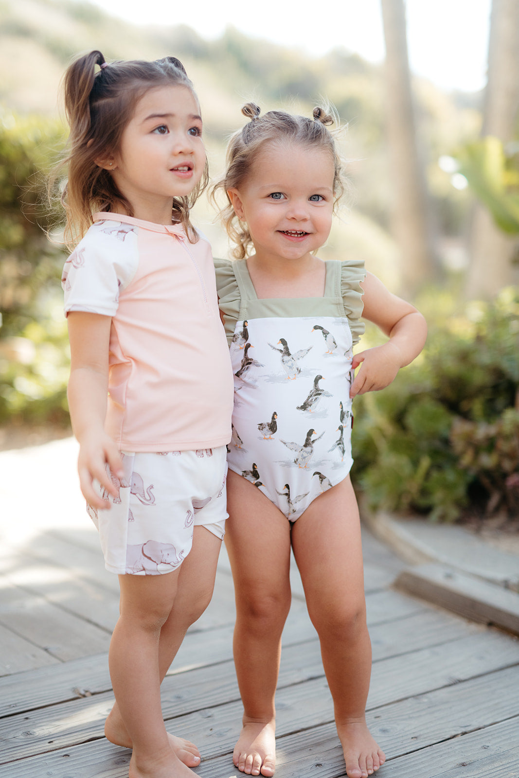 Tutu Elephant Zipper Top & Swim Trunks
