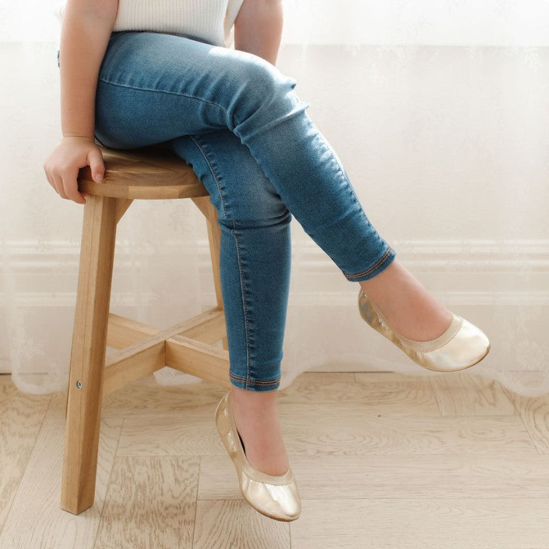Miss Samara Ballet Flat in Gold - Kids