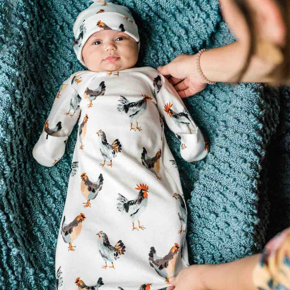 Homestead Organic Cotton Newborn Gown & Hat Set