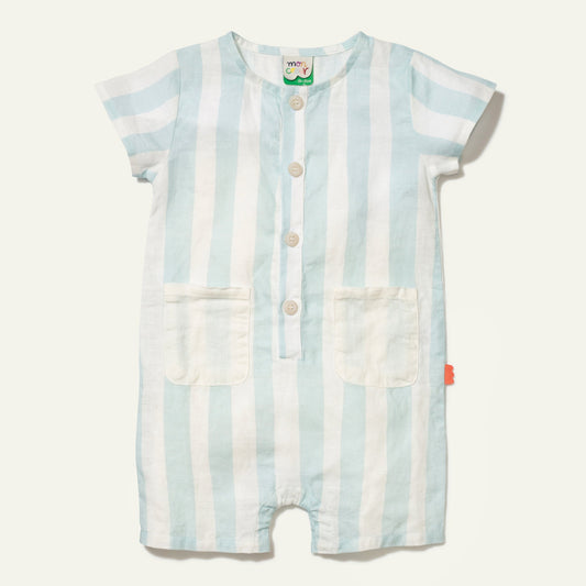 Linen Cabana Stripe Pocket Baby Romper