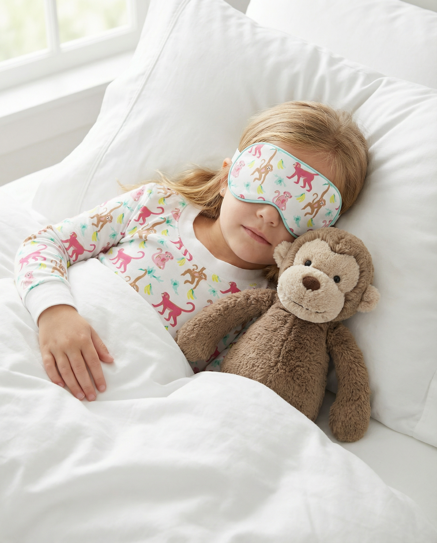 The Organic Sleep Mask [Monkeying Around Pink]