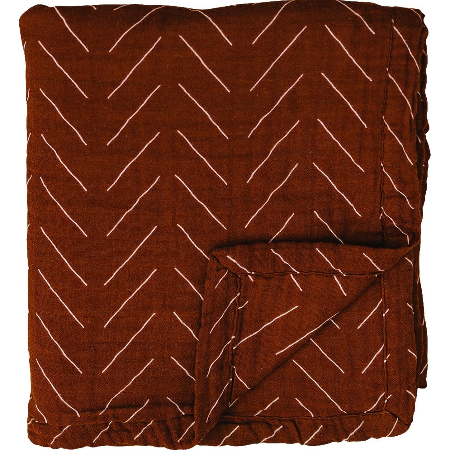 Rust Mudcloth Muslin Quilt