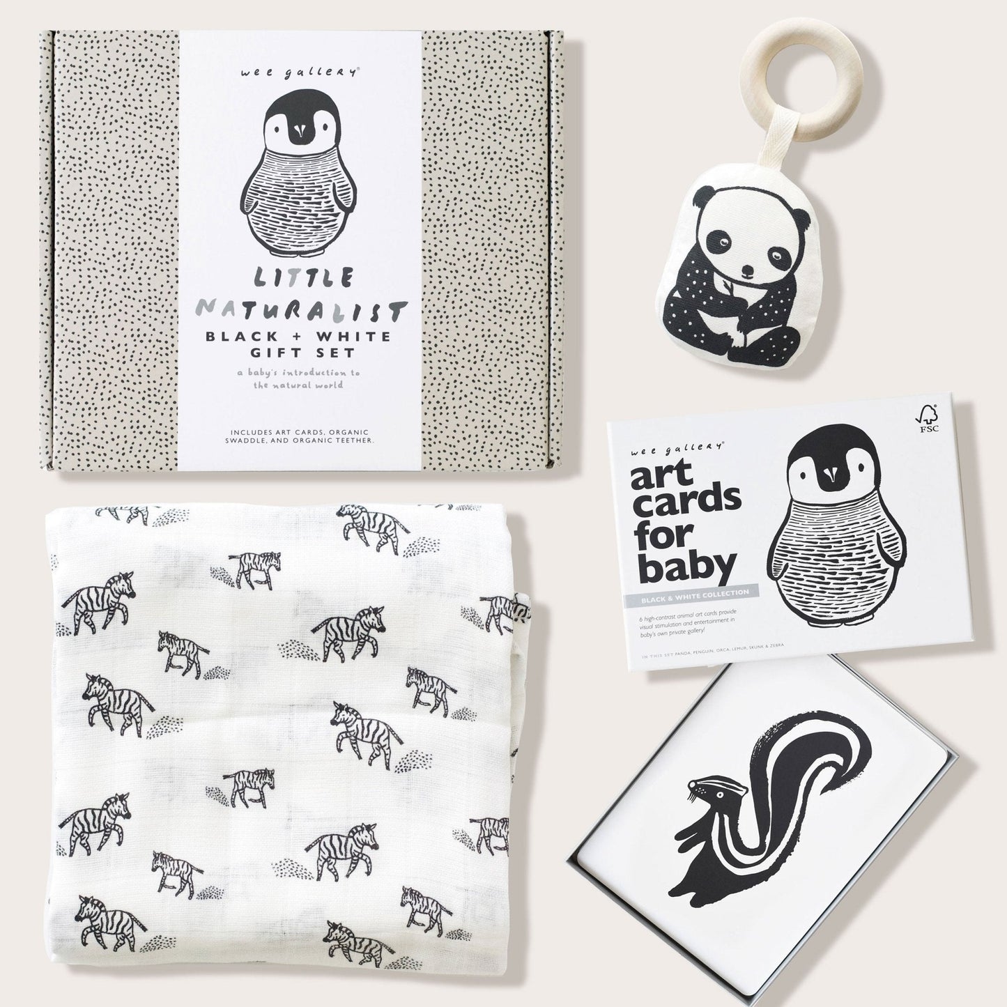 Newborn Baby Gift Set - Black + White