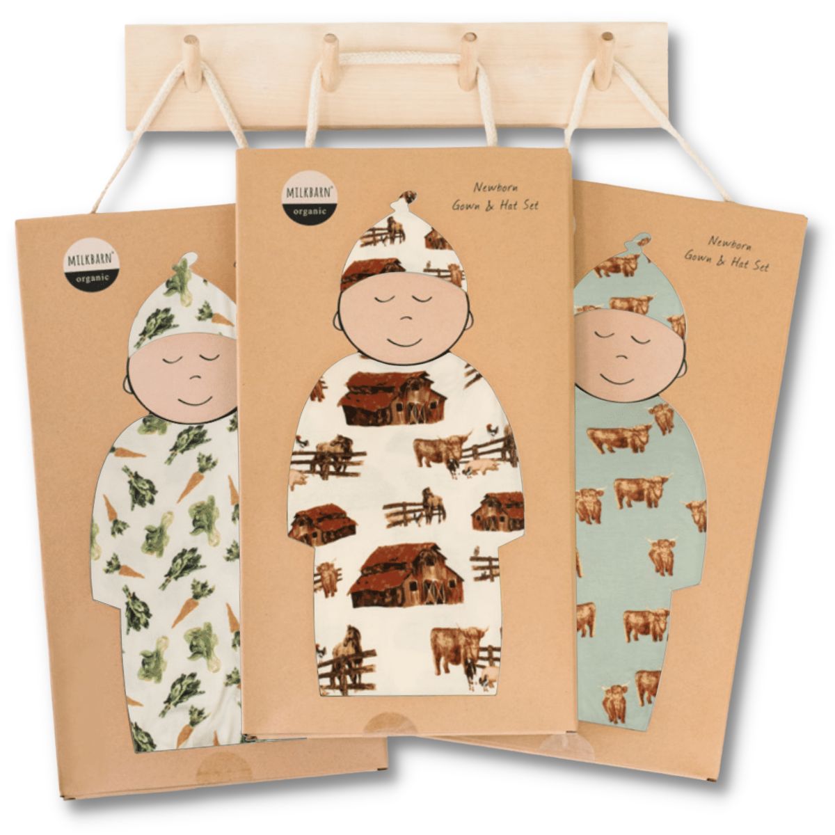 Homestead Organic Cotton Newborn Gown & Hat Set
