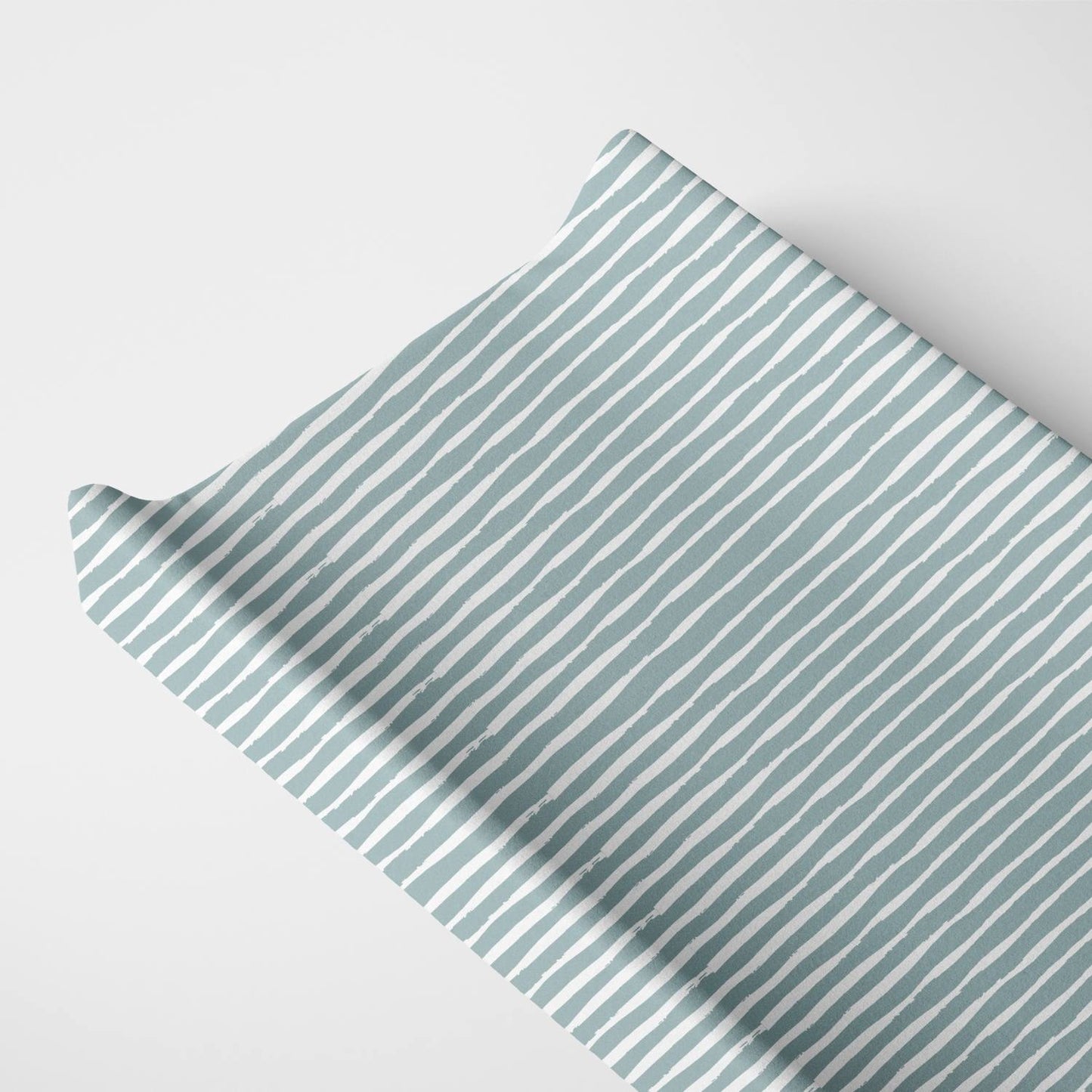 Organic Changing Pad Cover - Green Stripes