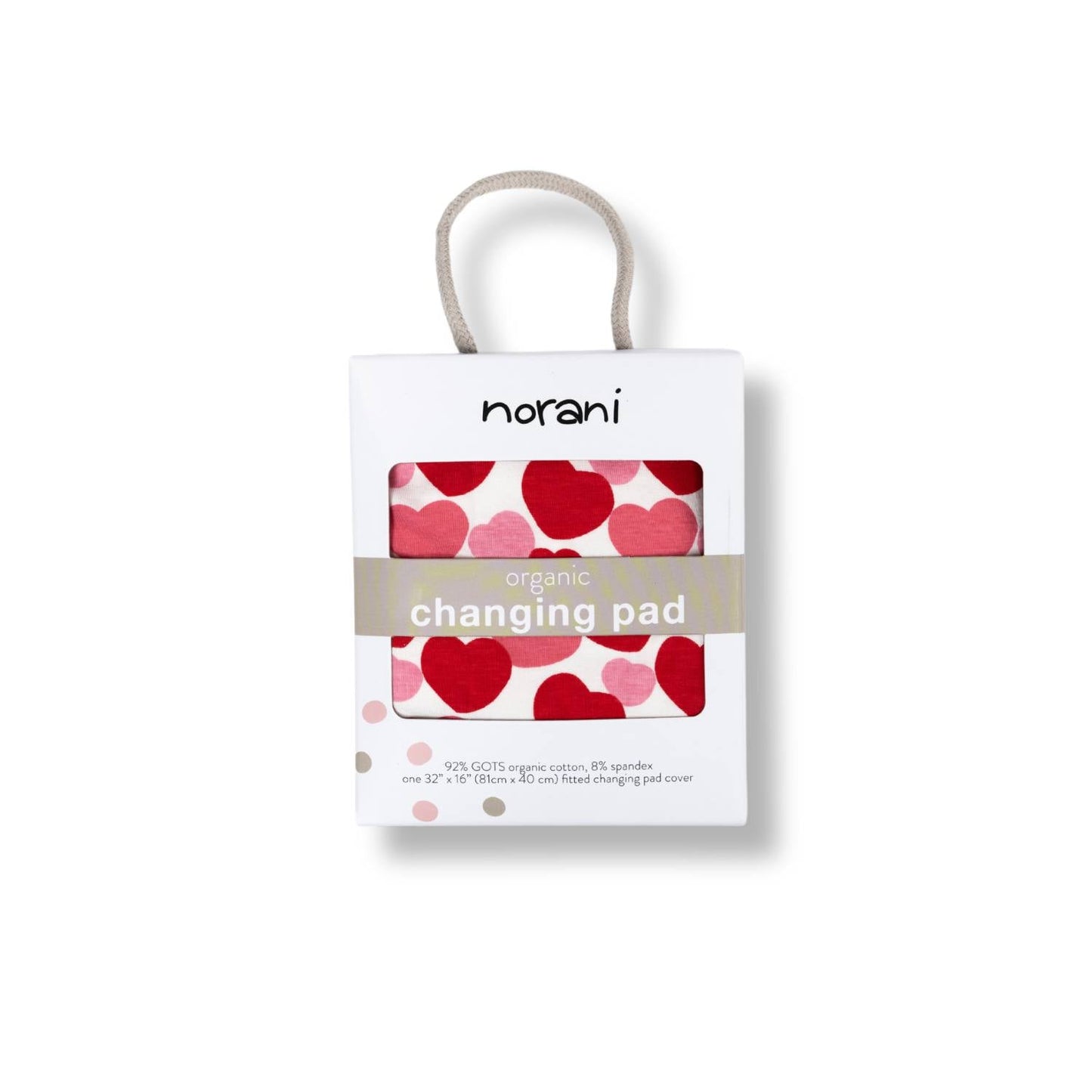 Organic Changing Pad Cover - Red & Pink Hearts