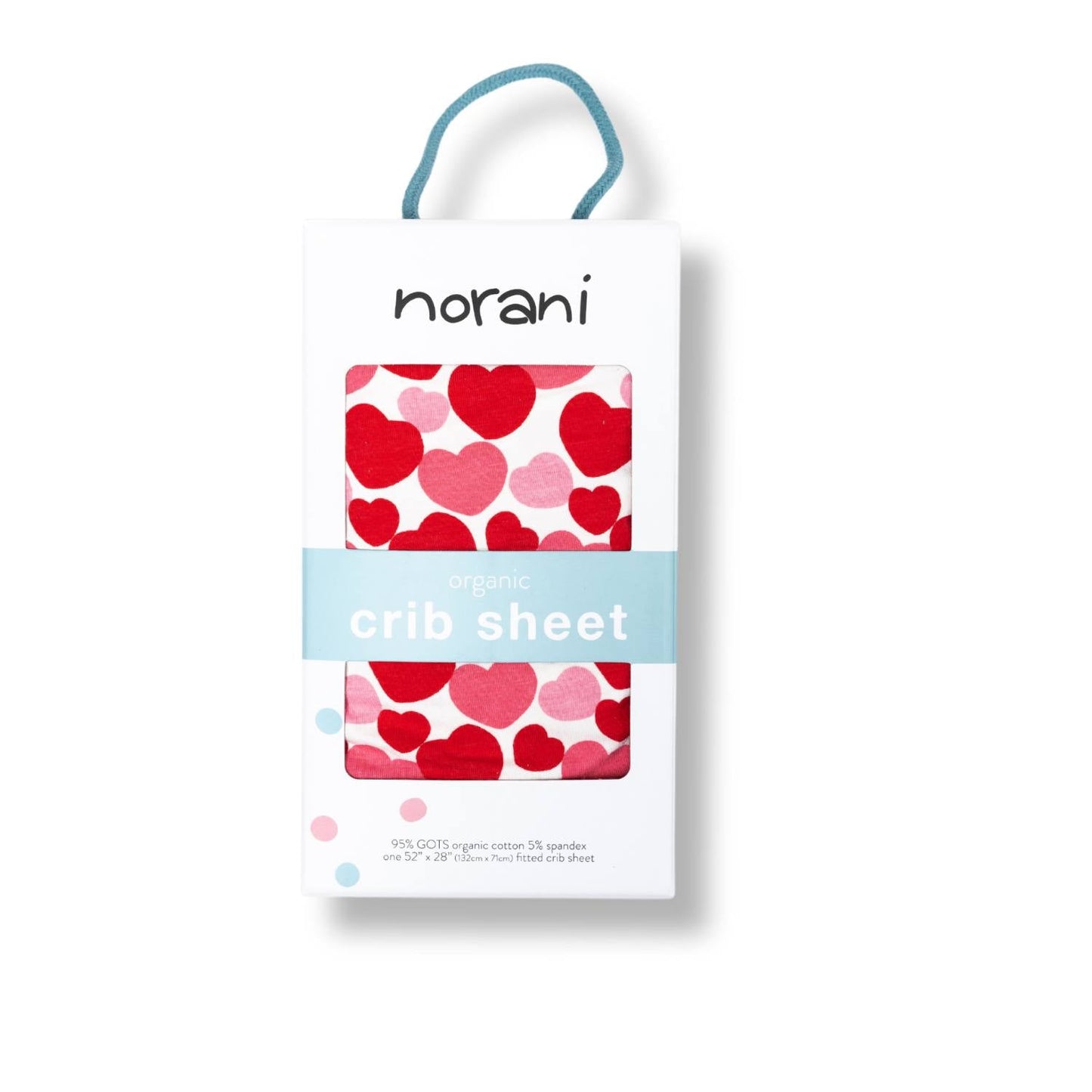 Organic Crib Sheet - Red & Pink Hearts