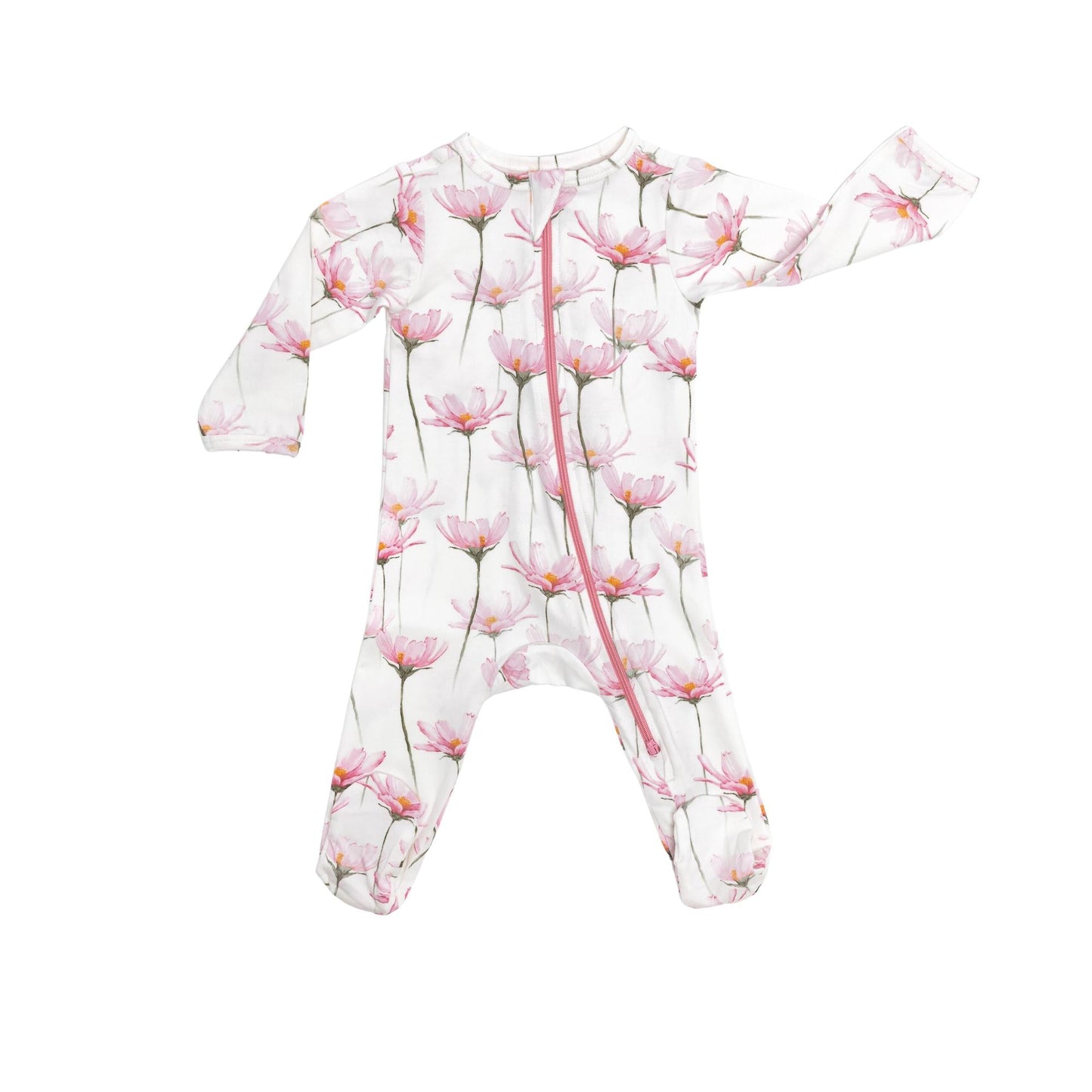 Organic Footie - Pink Petals