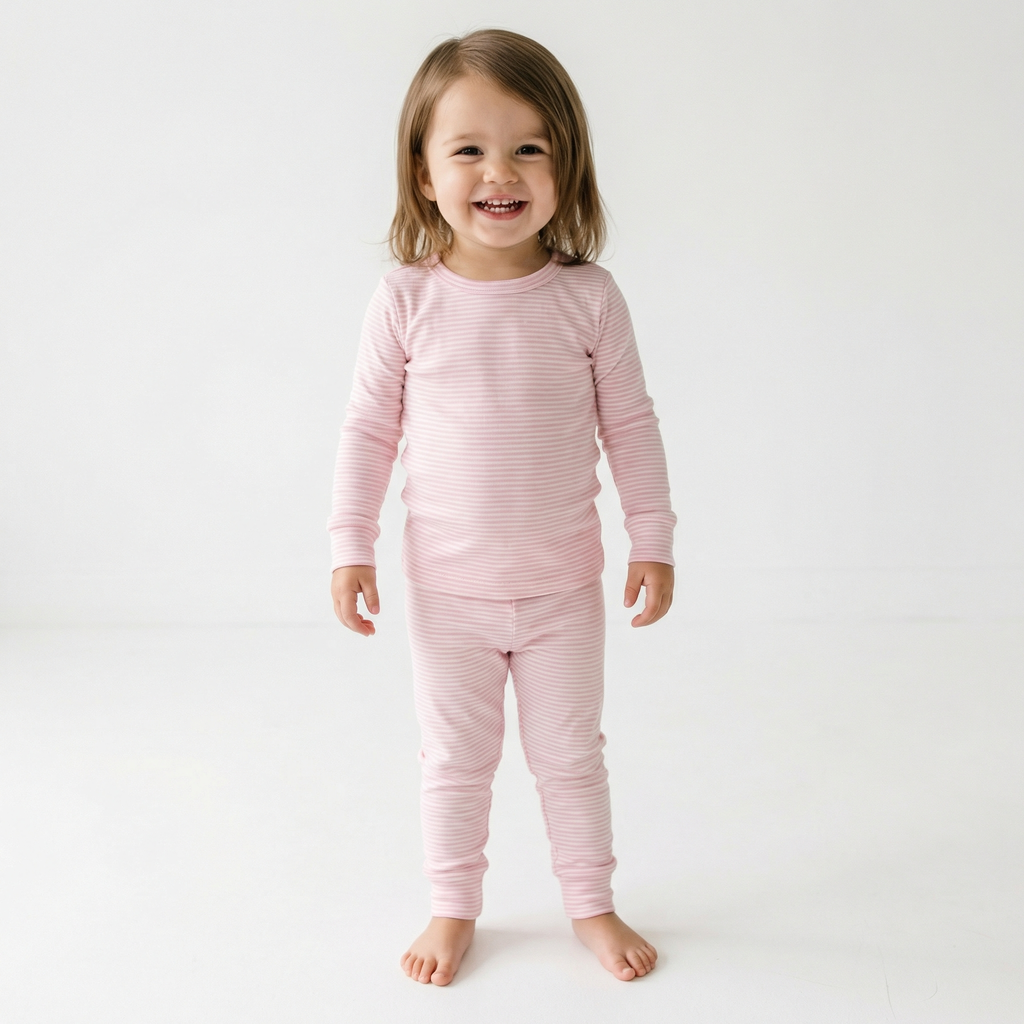 Peony Stripe Bamboo Toddler Pajama Set