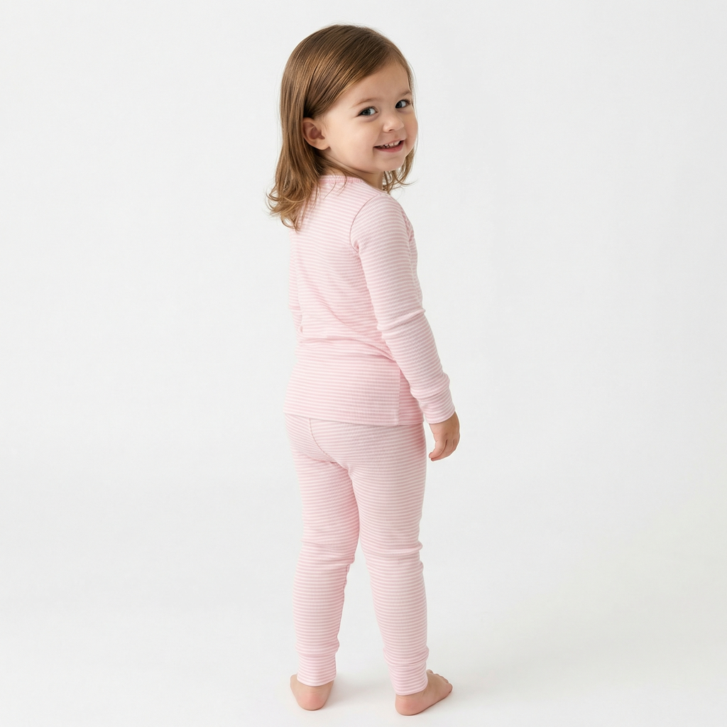 Peony Stripe Bamboo Toddler Pajama Set
