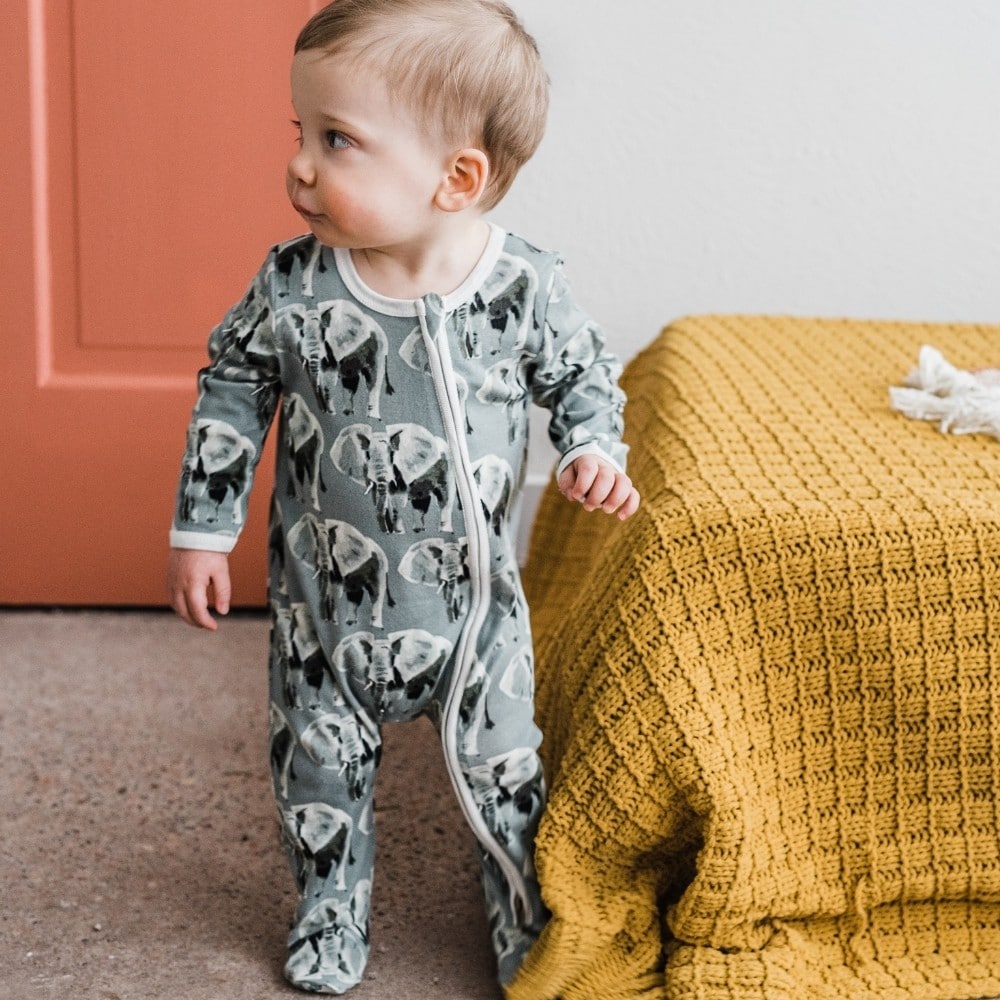 Homestead Organic Cotton Zipper Footed Romper