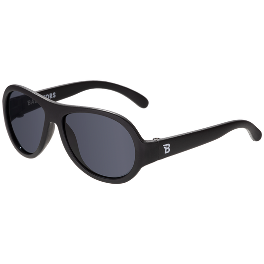 Jet Black Aviator I Smoke Lenses