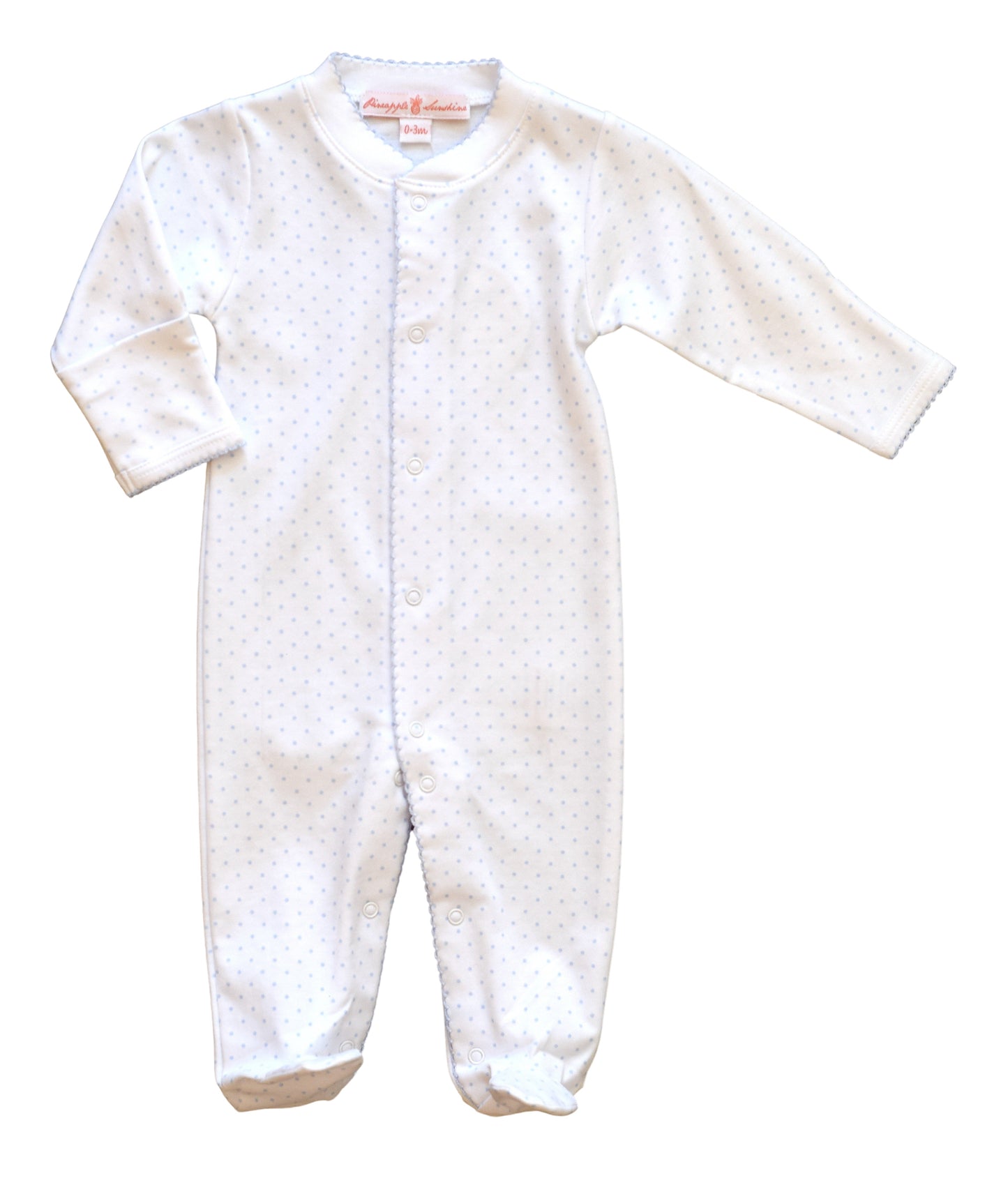 Light Blue Polka Dot Footie