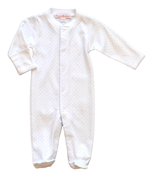Light Blue Polka Dot Footie