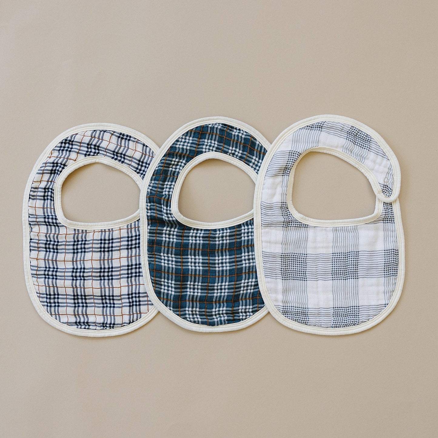 Coastal Plaid Classic Muslin Bib