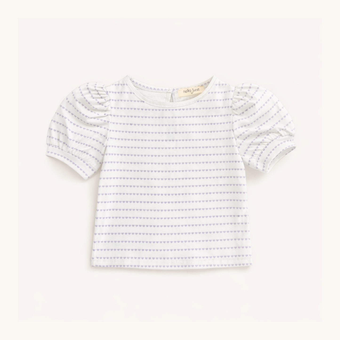 Puff Sleeve Tee in Purple Heart Stripe
