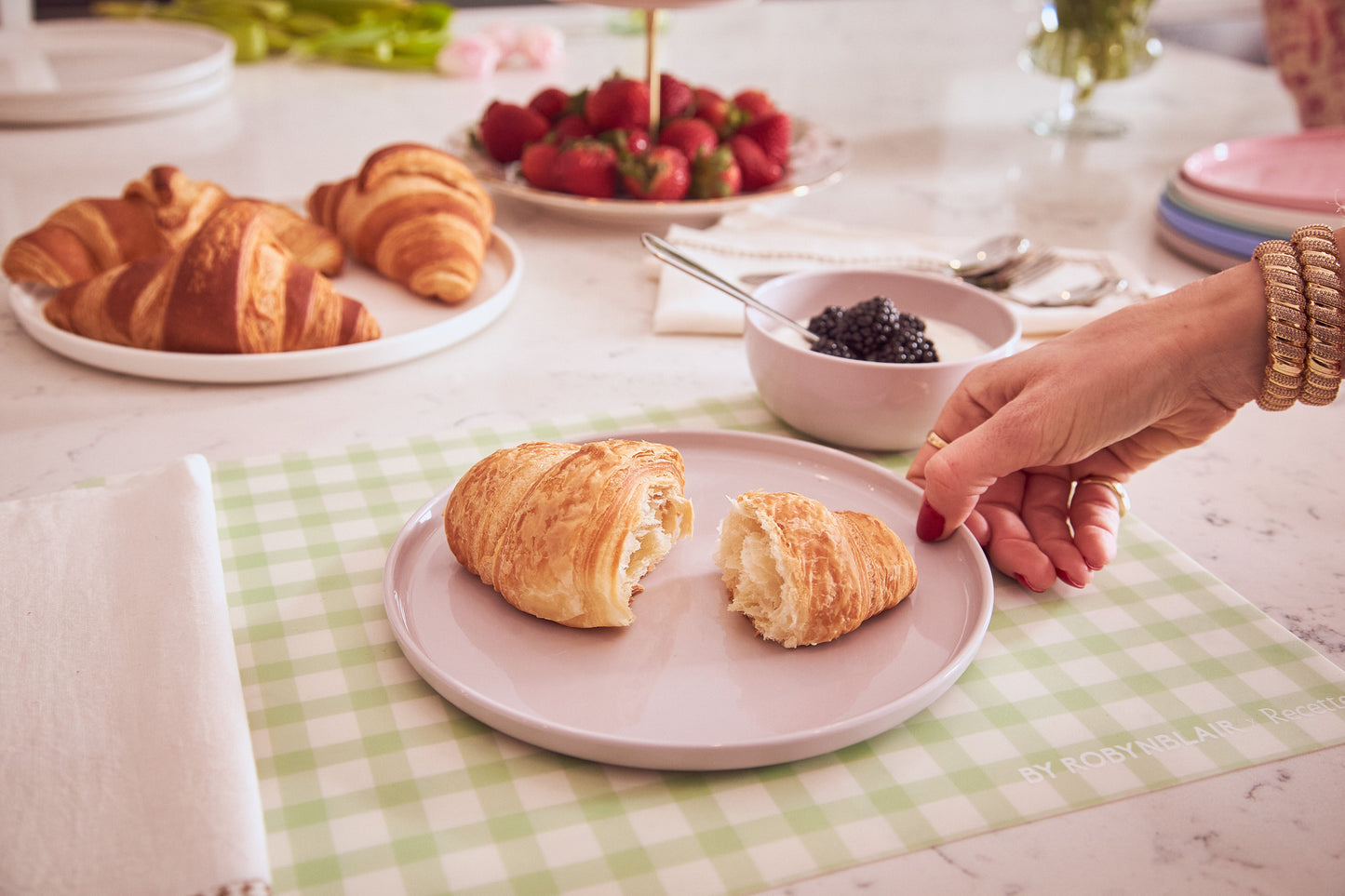 2 Placemats | Green Gingham |  by robynblair x Recette