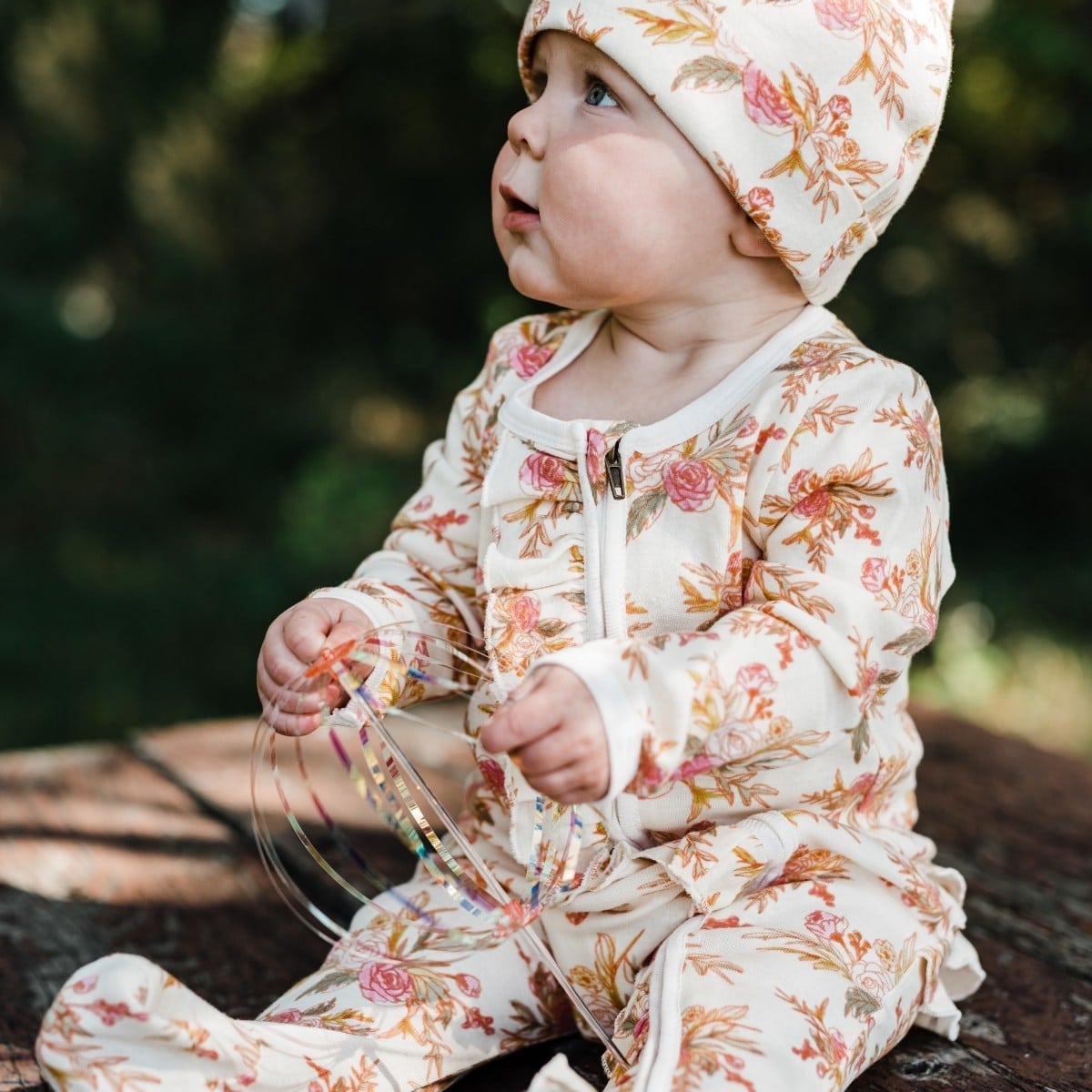 Valais Sheep Bamboo Ruffle Zipper Footed Romper
